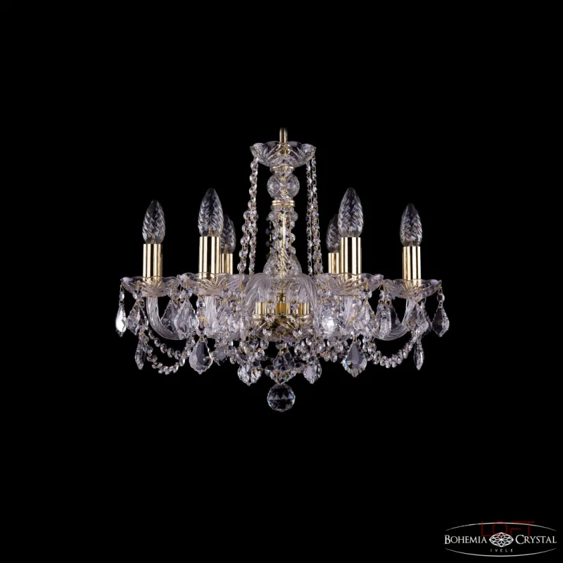 Подвесная люстра Bohemia Ivele Crystal 1402 1402/6/160 G Leafs