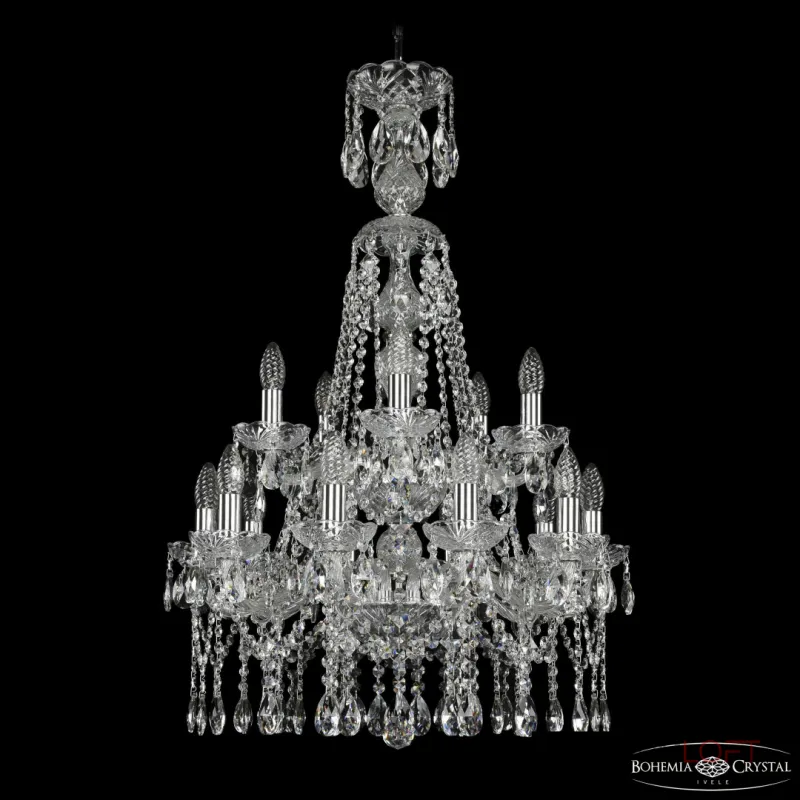 Подвесная люстра Bohemia Ivele Crystal 1413 1413/10+5/200/XL-90/2d Ni