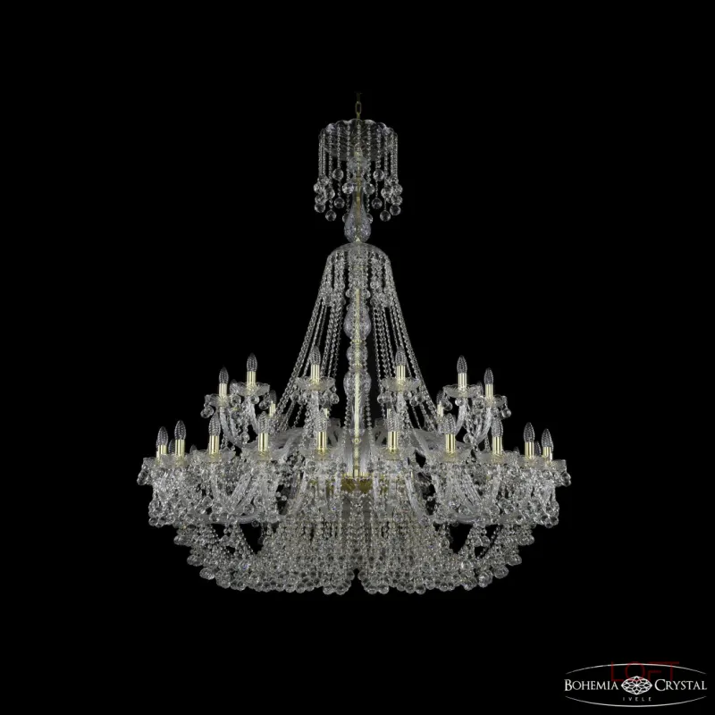 Подвесная люстра Bohemia Ivele Crystal 1409 1409/24+12/530/XL-170 G