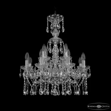 Подвесная люстра Bohemia Ivele Crystal 1413 1413/8+4/200/XL-66 Ni Подвесная люстра Bohemia Ivele Crystal 1413 1413/8+4/200/XL-66 Ni