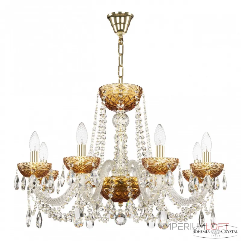 Подвесная люстра Bohemia Ivele Crystal 5402 5402/8/240 G Amber/M-1F Подвесная люстра Bohemia Ivele Crystal 5402 5402/8/240 G Amber/M-1F