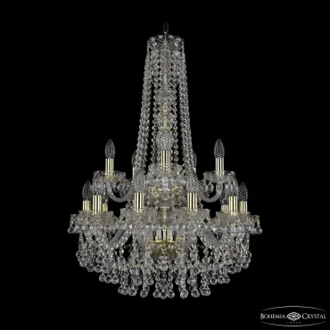 Подвесная люстра Bohemia Ivele Crystal 1409 1409/10+5/195/h-83/2d G