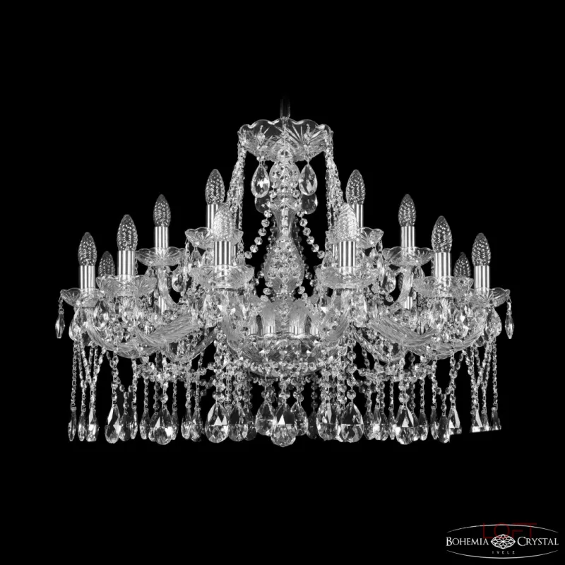 Подвесная люстра Bohemia Ivele Crystal 1413 1413/12+6/300 Ni
