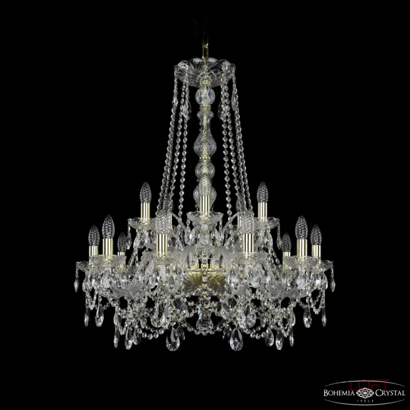 Подвесная люстра Bohemia Ivele Crystal 1411 1411/10+5/240/h-84 G Подвесная люстра Bohemia Ivele Crystal 1411 1411/10+5/240/h-84 G