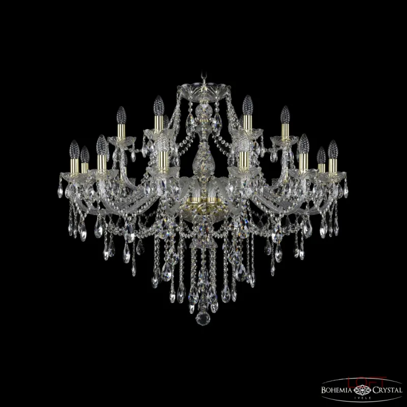 Подвесная люстра Bohemia Ivele Crystal 1415 1415/12+6/360 G