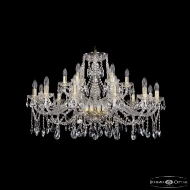 Подвесная люстра Bohemia Ivele Crystal 1413 1413/12+6/360 G