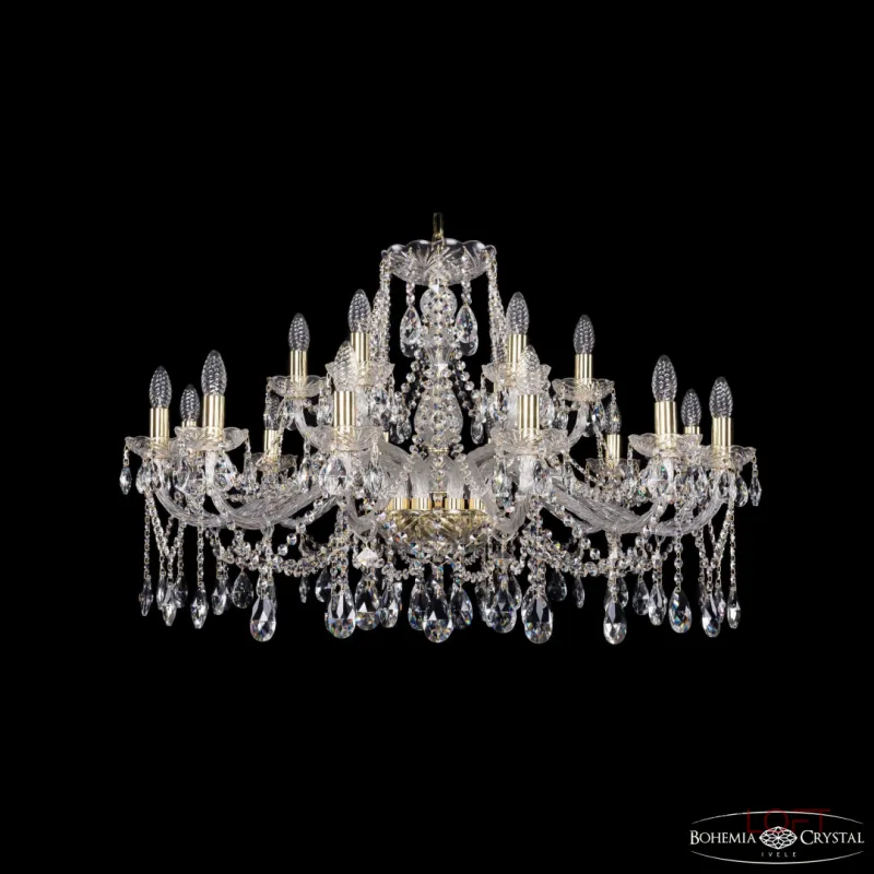 Подвесная люстра Bohemia Ivele Crystal 1413 1413/12+6/360 G