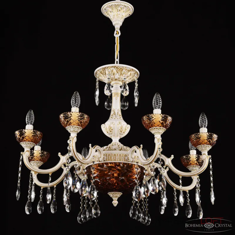 Подвесная люстра Bohemia Ivele Crystal AL7801 AL78101P/8/250 A WMG P Amber/M-1F