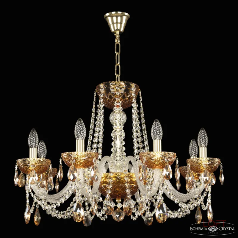 Подвесная люстра Bohemia Ivele Crystal 5402 5402/8/240 G Amber/M-1F K721 Подвесная люстра Bohemia Ivele Crystal 5402 5402/8/240 G Amber/M-1F K721