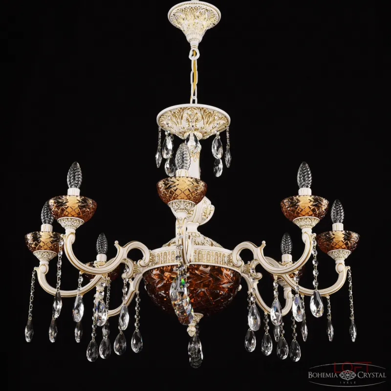 Подвесная люстра Bohemia Ivele Crystal AL7801 AL78101P/8/250 A WMG P Amber/M-1F
