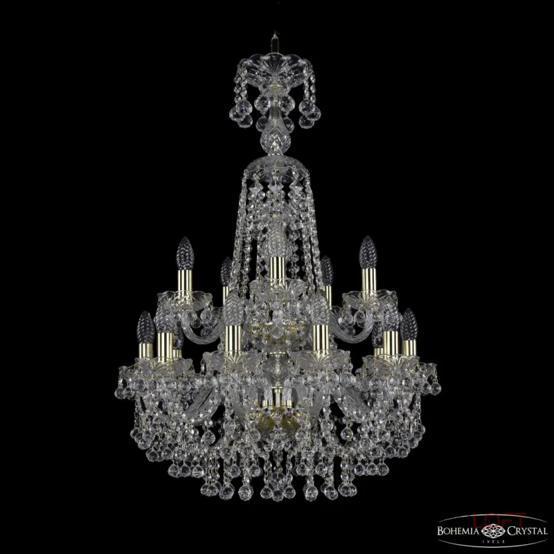 Подвесная люстра Bohemia Ivele Crystal 1409 1409/10+5/195/XL-83/2d G