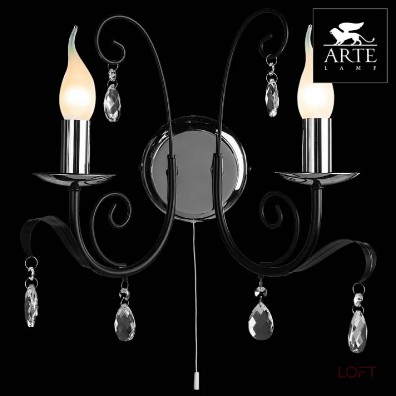 Бра Arte Lamp Romana A1742AP-2BK Бра Arte Lamp Romana A1742AP-2BK