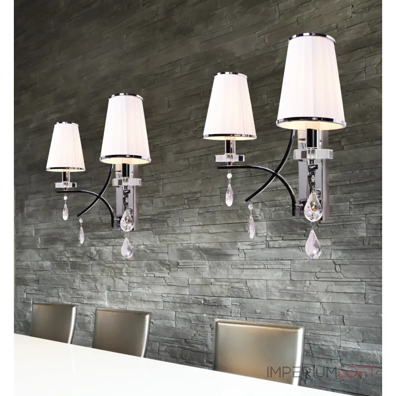 Бра Lumina Deco Glamour LDW 66247-2 WT+CHR Бра Lumina Deco Glamour LDW 66247-2 WT+CHR