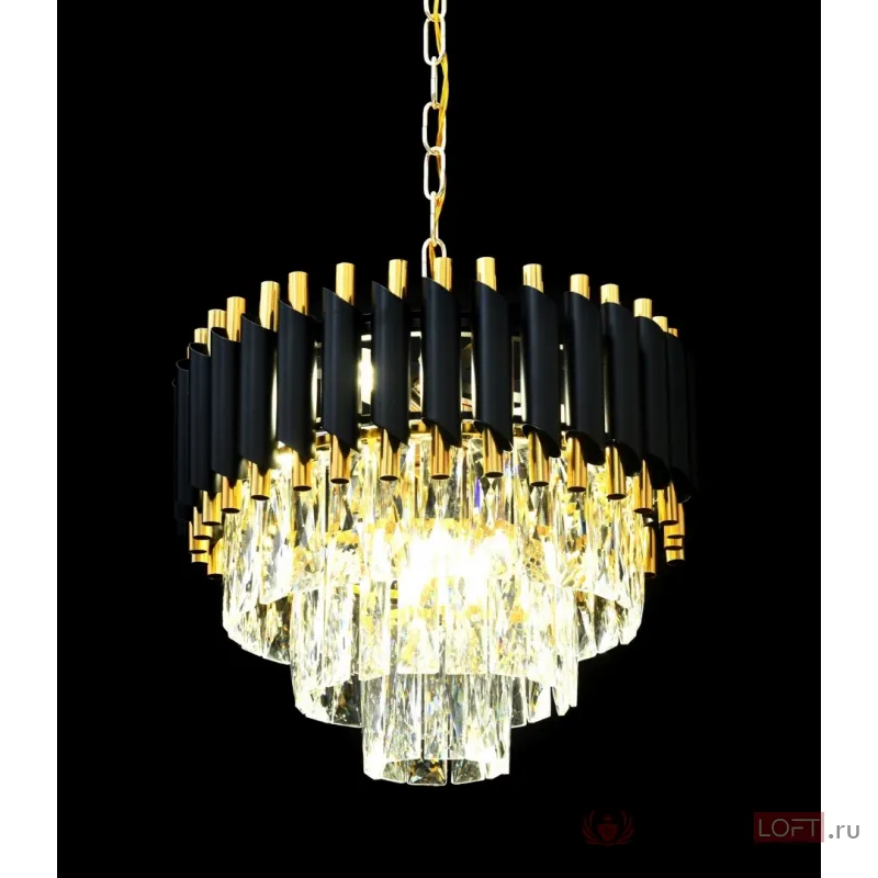 Хрустальная подвесная люстра Lumina Deco Funneli LDP 6003-400 BK+F.GD от ImperiumLoft