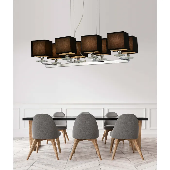Хрустальная подвесная люстра Lumina Deco Fianelo LDP 1248-8 BK от ImperiumLoft