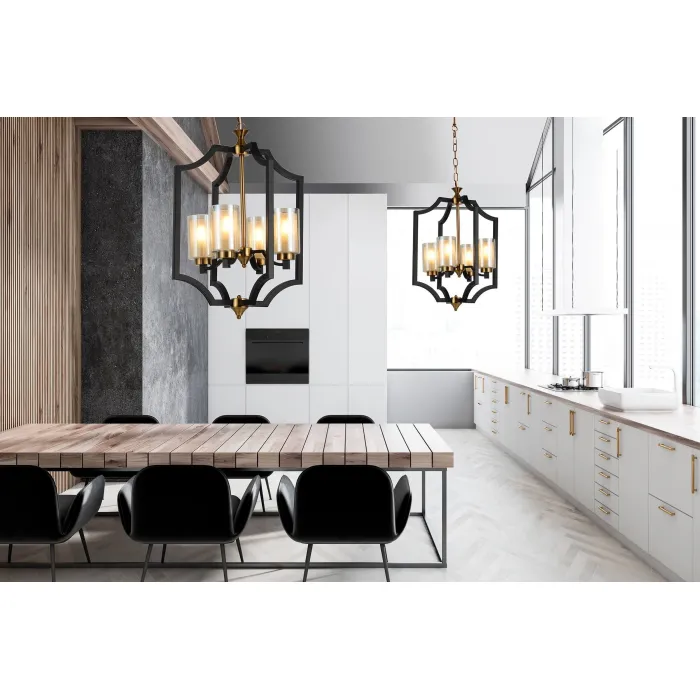 Подвесная люстра Lumina Deco Vigatto LDP 1224-4 BK+MD от ImperiumLoft