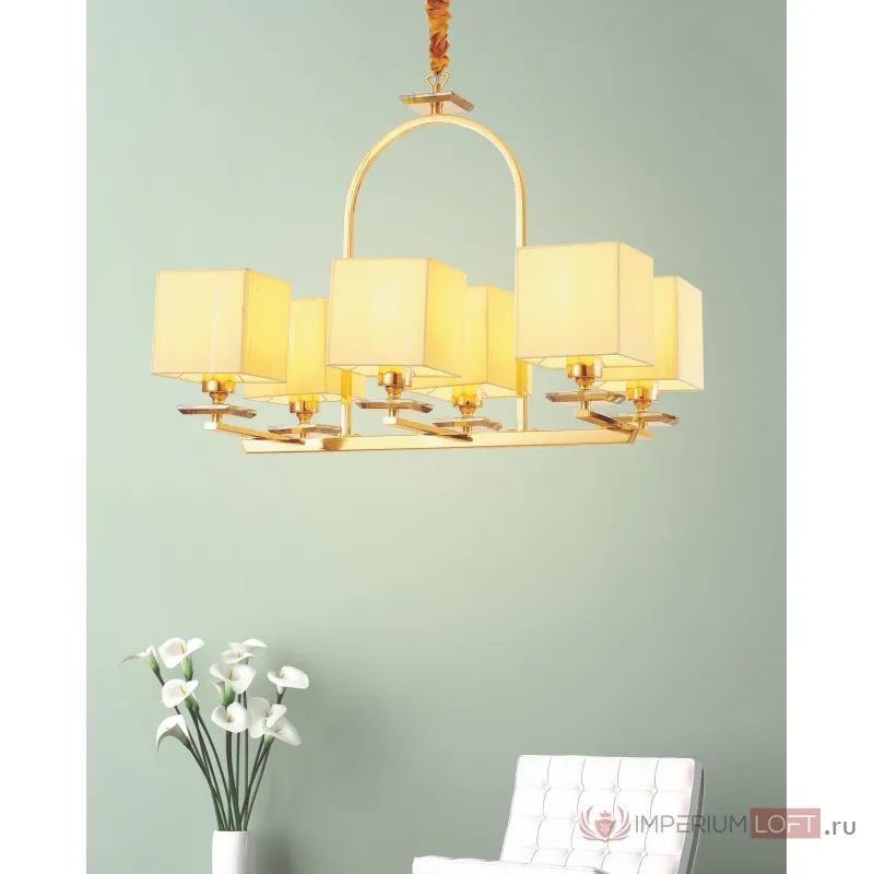 Хрустальная подвесная люстра Lumina Deco Liniano LDP 17100-6 GD от ImperiumLoft