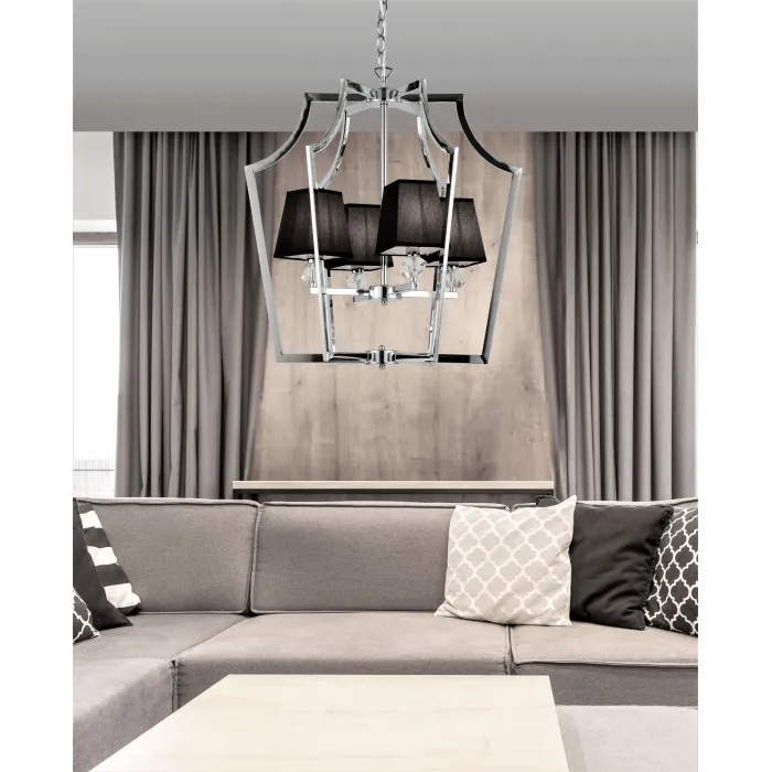 Подвесная люстра Lumina Deco Montero LDP 1249-4 CHR+BK от ImperiumLoft