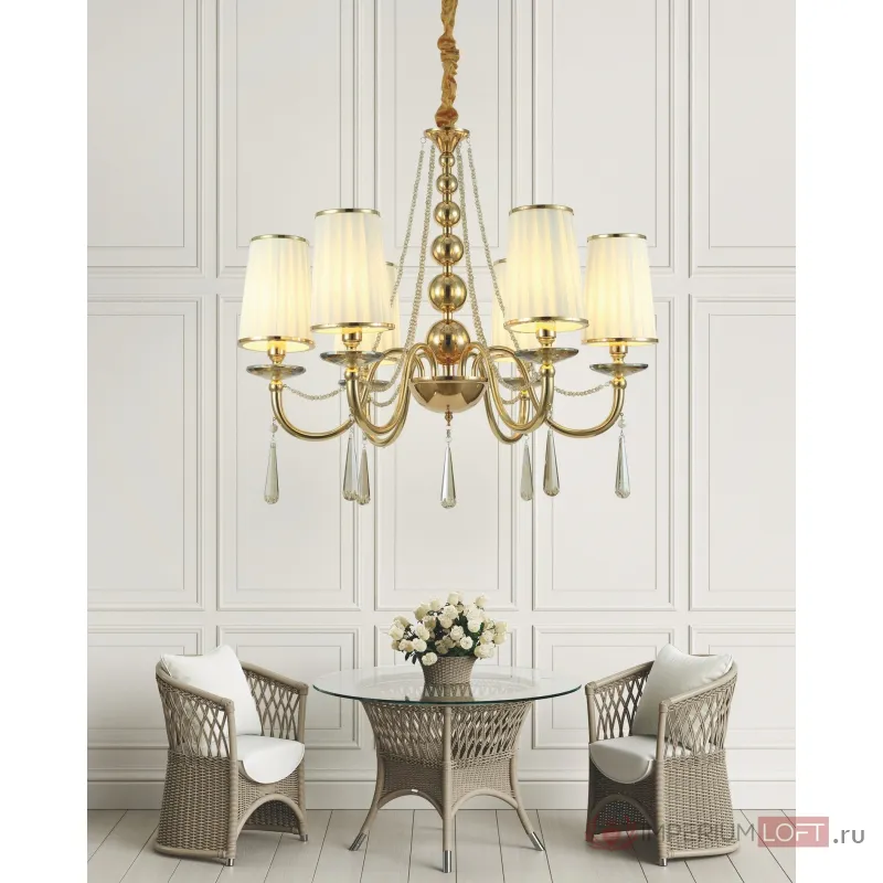 Хрустальная подвесная люстра Lumina Deco Fabione LDP 1200-6 F.GD от ImperiumLoft