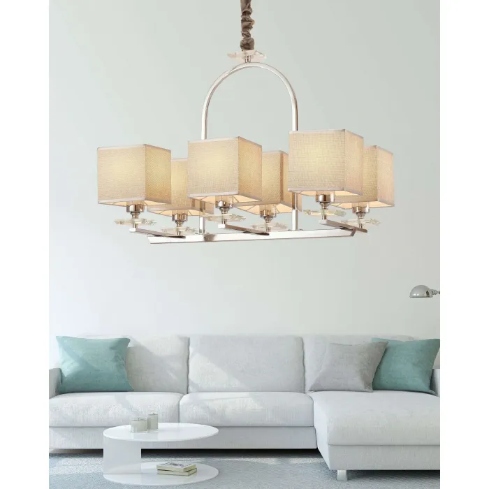 Хрустальная подвесная люстра Lumina Deco Liniano LDP 17100-6 CHR от ImperiumLoft