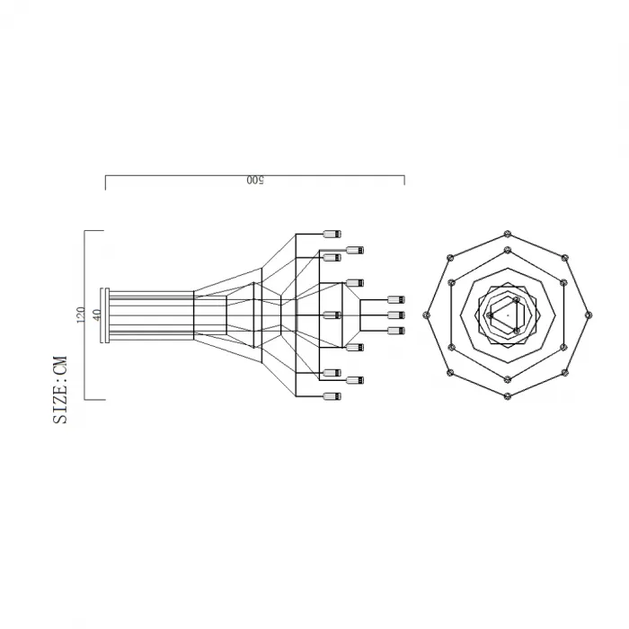Люстра Via Wireflow Chandelier polyhedral 0315 Suspension lamp от ImperiumLoft