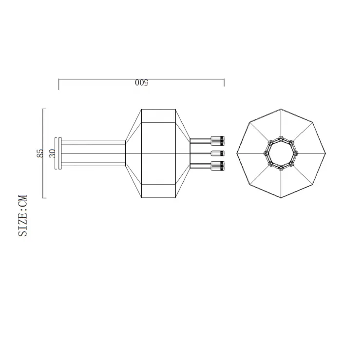 Подвесной светильник Via Wireflow polyhedral 0299 Octagonal Square Pendan Light от ImperiumLoft