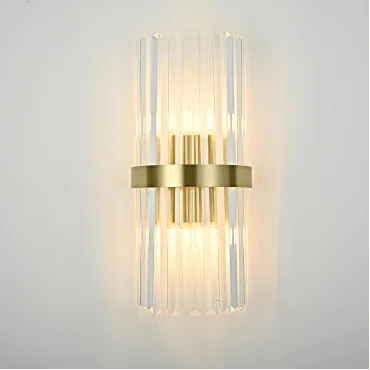 Бра Odeon Clear Glass Gold metal Wall Lamp