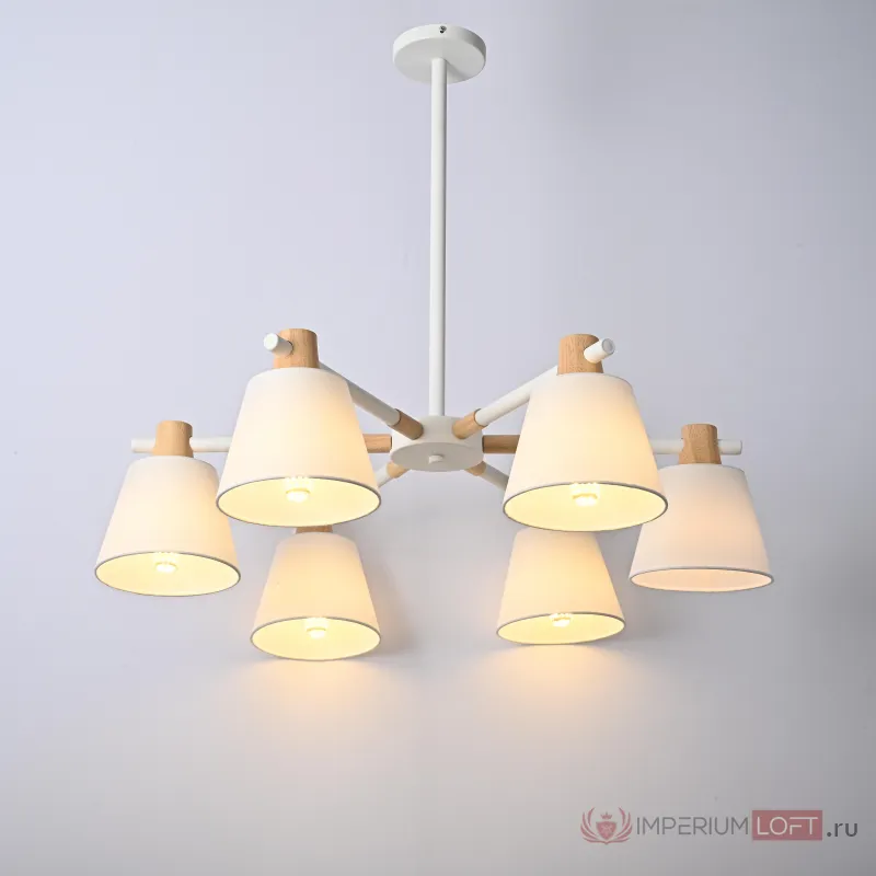 Потолочная люстра на штанге NATURA A WHITE 6 от ImperiumLoft