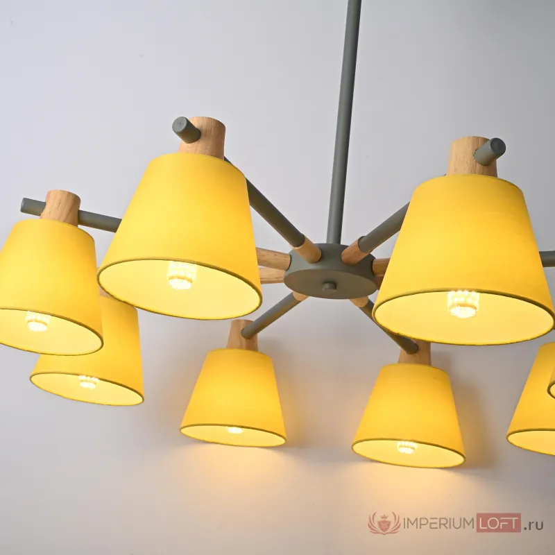 Потолочная люстра на штанге NATURA A YELLOW 8 от ImperiumLoft