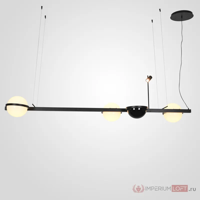 Реечный светильник PALMA Wall lamp 3 шара + 1 вазон горизонтальная от ImperiumLoft