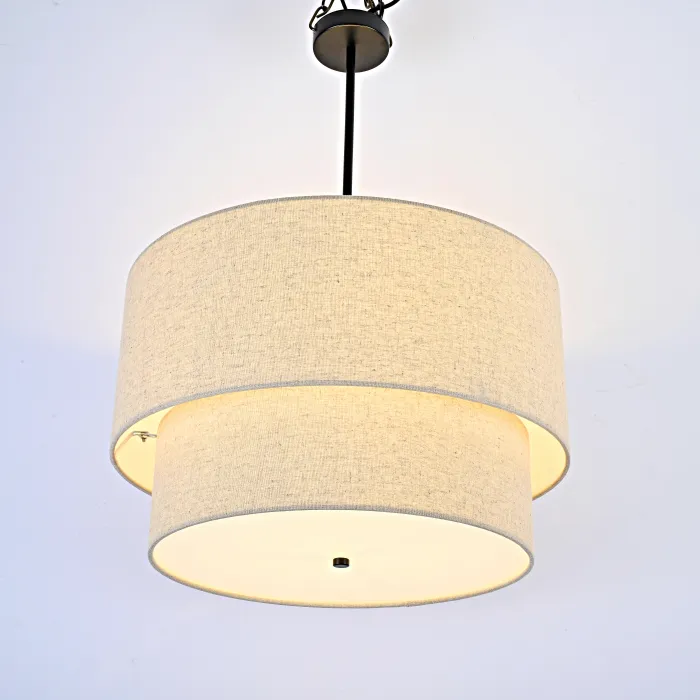 Люстра RH TWO-TIER ROUND Shade Linen от ImperiumLoft