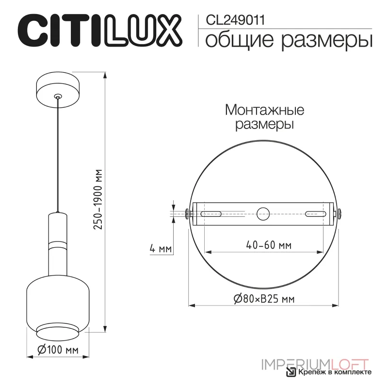 Подвесной светильник Citilux LASS CL249011 Подвесной светильник Citilux LASS CL249011