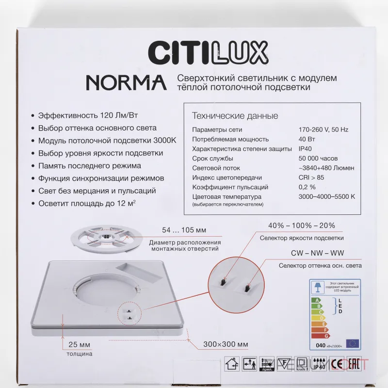 Светильник накладной Citilux NORMA CL748K301