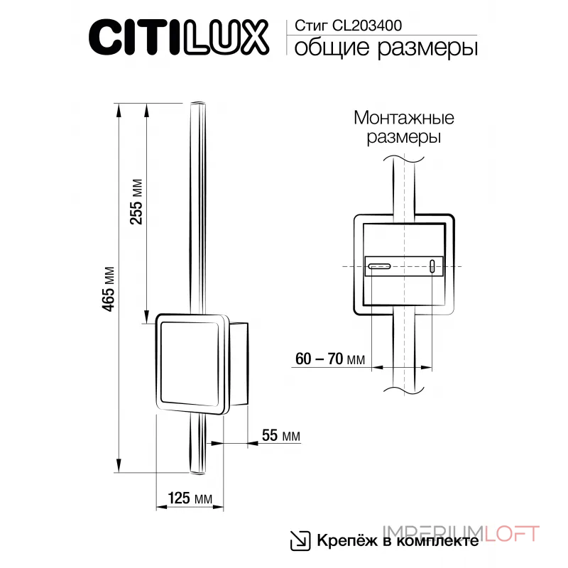 Светильник настенный Citilux Стиг CL203400