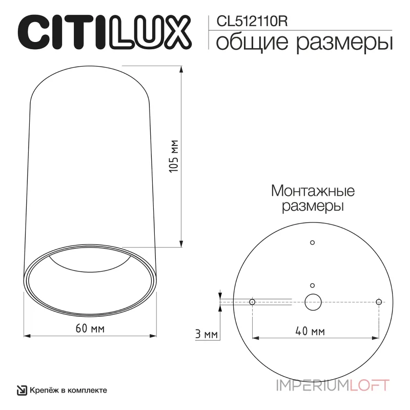 Потолочный светильник Citilux AXEL CL512110R