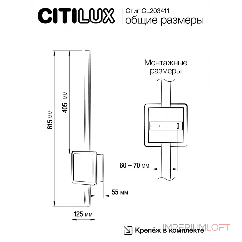 Светильник настенный Citilux Стиг CL203411