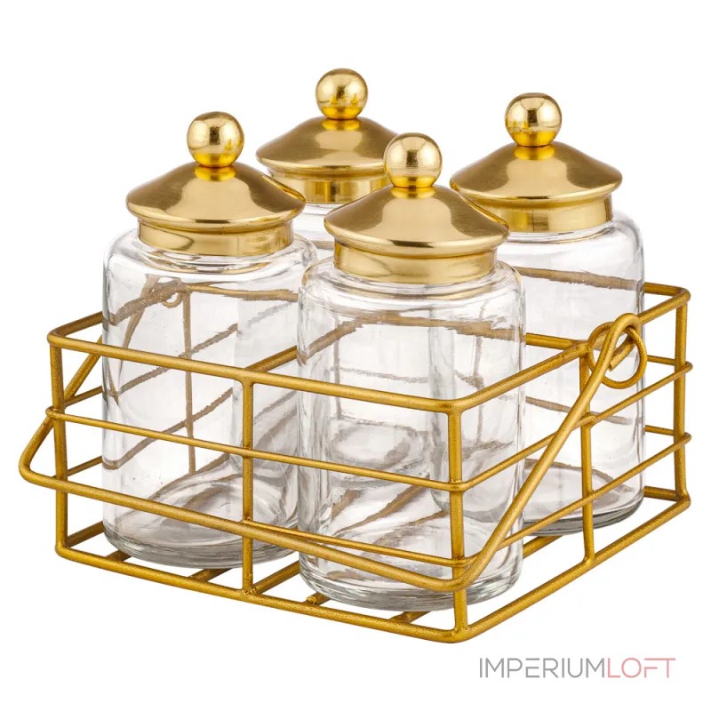 Набор стеклянных баночек 4 шт. Covali SH-8627G от ImperiumLoft
