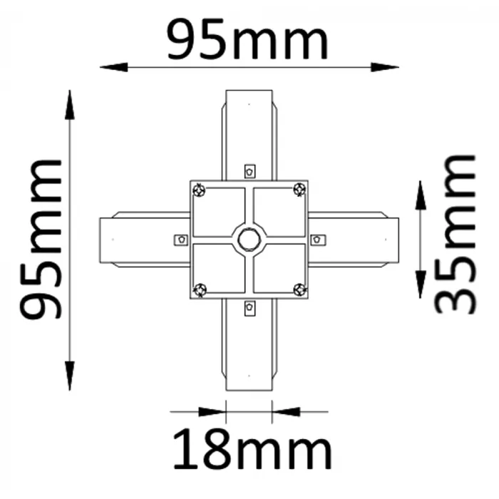 Соединитель X-образный (однофазный) Crystal Lux CLT 0.211 04 WH от ImperiumLoft