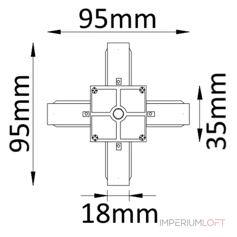 Соединитель X-образный (однофазный) Crystal Lux CLT 0.211 04 WH