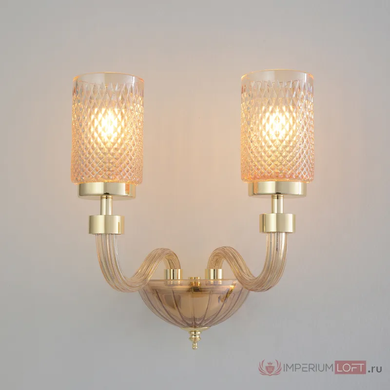 Бра Crystal Lux SILVESTRO AP2 AMBER от ImperiumLoft