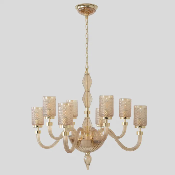 Люстра Crystal Lux SILVESTRO SP8 AMBER от ImperiumLoft