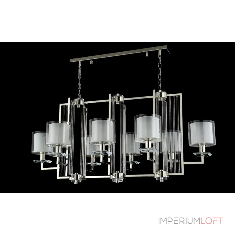 Подвесная люстра Crystal Lux NICOLAS SP8 L1000 NICKEL/WHITE