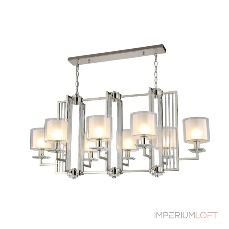 Подвесная люстра Crystal Lux NICOLAS SP8 L1000 NICKEL/WHITE
