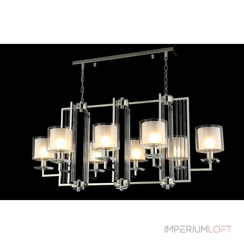 Подвесная люстра Crystal Lux NICOLAS SP8 L1000 NICKEL/WHITE