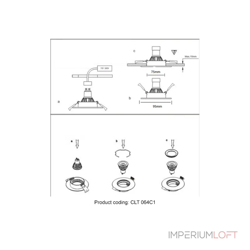 Светильник встраиваемый Crystal Lux CLT 064C1 WH
