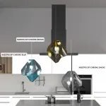 Подвесной светильник Crystal Lux NUESTRO SP1 CHROME/BLUE