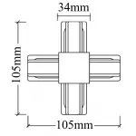 Соединитель X-образный (однофазный) Crystal Lux CLT 0.211 09 BL