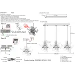 Подвесной светильник Crystal L ux GARDEN SP3х3 L1200 CHROME