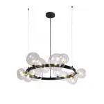 Подвесная люстра Crystal Lux AGATA SP15 V2 BLACK/TRANSPARENTE