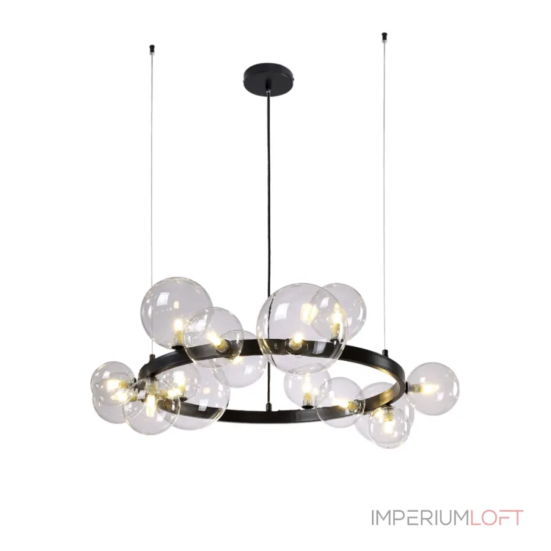 Подвесная люстра Crystal Lux AGATA SP15 V2 BLACK/TRANSPARENTE